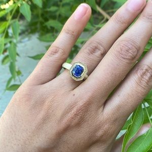 Beautiful custom bezel set sapphire ring!